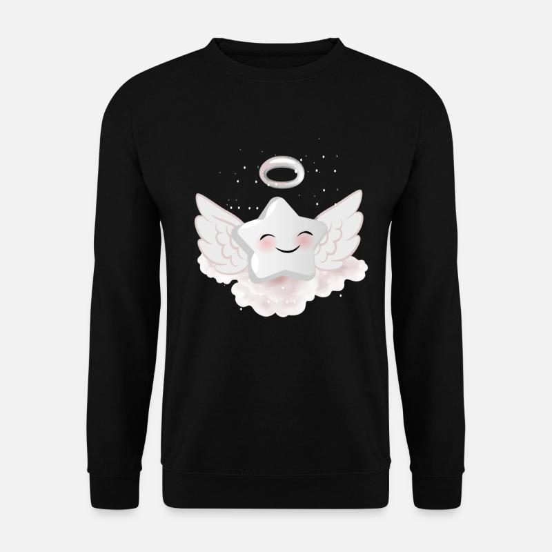 Weißer Stern mit Flügeln - Unisex Pullover - Schwarz