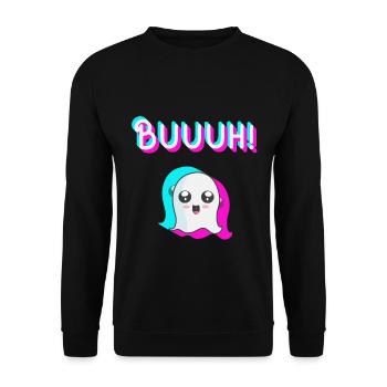 tiktok Geist, Halloween Trend - Unisex Pullover - Schwarz - Vorne - Alina (178cm) & Michal (187cm)