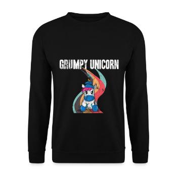 Best-seller de la licorne maléfique | Licorne grincheuse - Sweat-shirt Unisexe - noir - Devant - Alina (178cm) & Michal (187cm)
