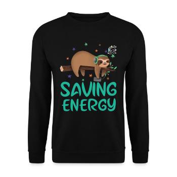 Lazy,sleeping sloth.Saving energy mode.Lazy days. - Unisex Sweatshirt - black - Front - Alina (178cm) & Michal (187cm)
