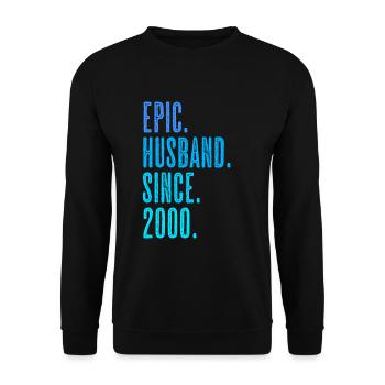 Epic husband since 2000 marriage wedding - Unisex Pullover - Schwarz - Vorne - Alina (178cm) & Michal (187cm)