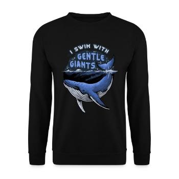 Baleine Natation Cadeau de plongée pour plongeurs Scuba - Sweat-shirt Unisexe - noir - Devant - Alina (178cm) & Michal (187cm)