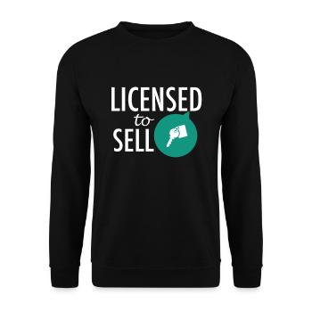 Makler Immobilienmakler Verkäufer Geschenk - Unisex Pullover - Schwarz - Vorne - Alina (178cm) & Michal (187cm)