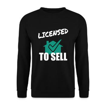Makler Immobilienmakler Verkäufer Geschenk - Unisex Pullover - Schwarz - Vorne - Alina (178cm) & Michal (187cm)