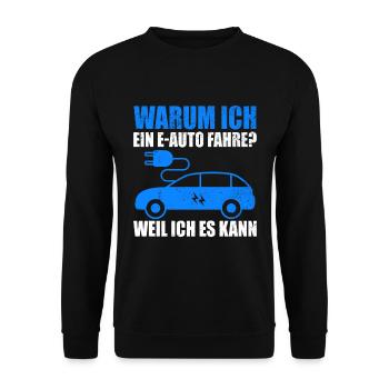 Elektroauto E-Auto - Unisex Pullover - Schwarz - Vorne - Alina (178cm) & Michal (187cm)