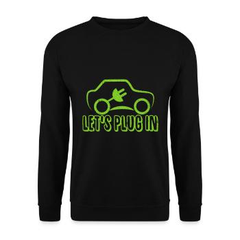 Electromobility E Car Electric Car - Unisex Sweatshirt - black - Front - Alina (178cm) & Michal (187cm)