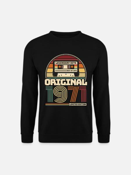 Retro Vintage Kassette Geburtstag Jahrgang 1971 - Unisex Pullover - Schwarz
