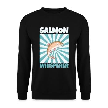 Saumon poisson chuchotement Poissons Pêches - Sweat-shirt Unisexe - noir - Devant - Alina (178cm) & Michal (187cm)