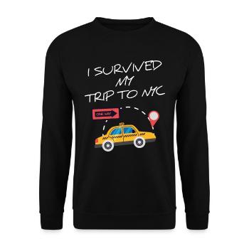 I Survived my trip to NYC New York NYC - Sweat-shirt Unisexe - noir - Devant - Alina (178cm) & Michal (187cm)