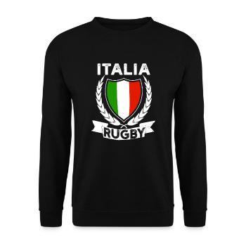 Rugby Italia Maillot De Rugby Pour Les Italiens Et Les Fans - Sweat-shirt Unisexe - noir - Devant - Alina (178cm) & Michal (187cm)