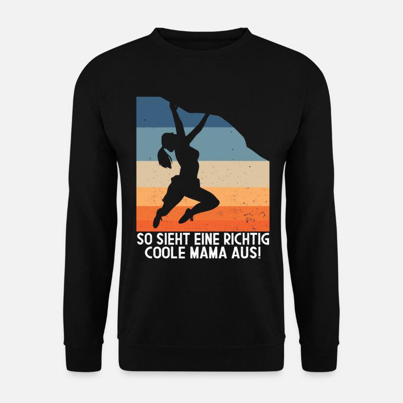Climbing Klettern Mama Vintage Geschenk - Unisex Pullover - Schwarz