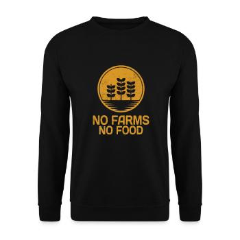 No Farms No Food Farmers Local Food Support - Unisex Sweatshirt - black - Front - Alina (178cm) & Michal (187cm)