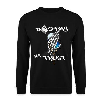 Sprayer Graffiti Praying Hands Kunst Art - Unisex Sweatshirt - black - Front - Alina (178cm) & Michal (187cm)