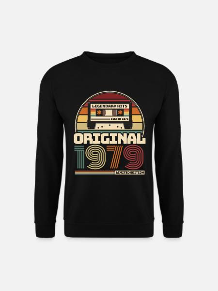 Retro Vintage Kassette Geburtstag Jahrgang 1979 - Unisex Pullover - Schwarz