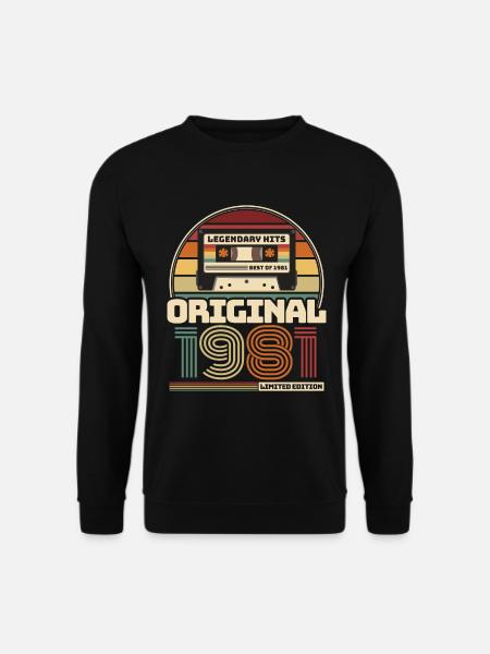 Rétro vintage cassette anniversaire millésime 1981 - Sweat-shirt Unisexe - noir