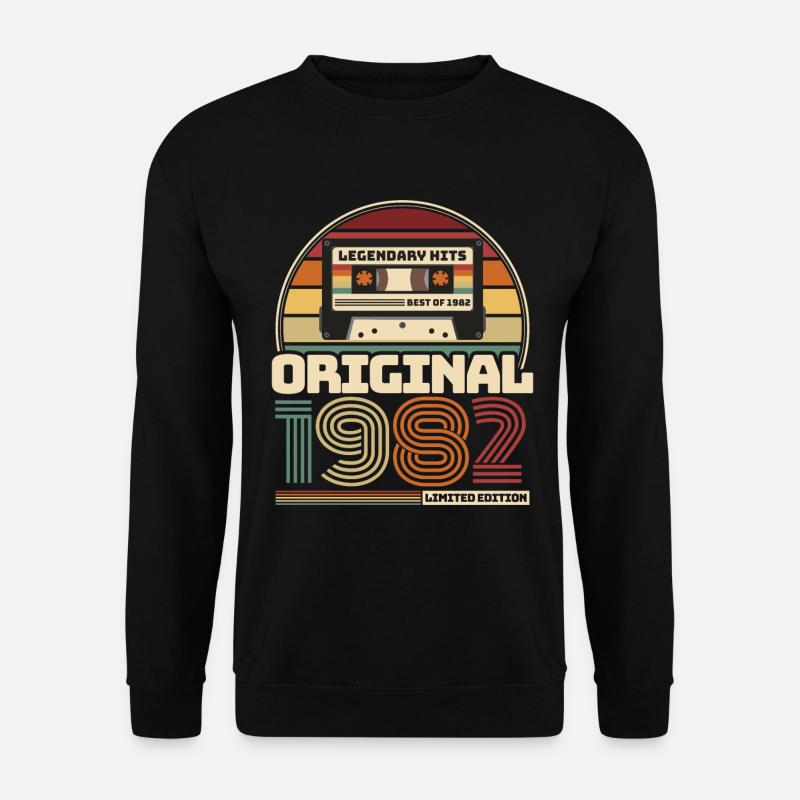 Retro Vintage Kassette Geburtstag Jahrgang 1982 - Unisex Pullover - Schwarz