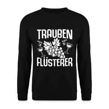 Trauben Flüsterer Lustiges Wein Winzer Outfit Wein - Unisex Pullover - Schwarz - Vorne - Alina (178cm) & Michal (187cm)