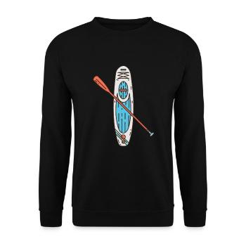 SUP Stand Up Paddle Board Standup Paddeling - Unisex Pullover - Schwarz - Vorne - Alina (178cm) & Michal (187cm)