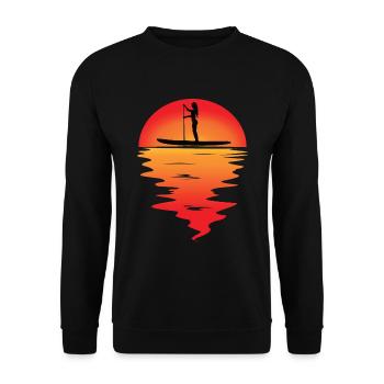 SUP Stand Up Paddle Board Standup Paddling Gift - Unisex Sweatshirt - black - Front - Alina (178cm) & Michal (187cm)