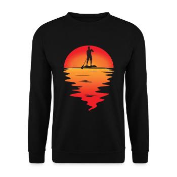 SUP Stand Up Paddle Board Standup Paddeling - Unisex Pullover - Schwarz - Vorne - Alina (178cm) & Michal (187cm)