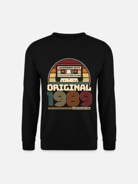 Retro Vintage Kassette Geburtstag Jahrgang 1989 - Unisex Pullover - Schwarz