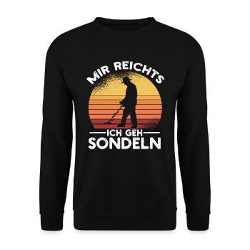 Me Rich I Go Probe metal detector - Unisex Sweatshirt - black - Front - Alina (178cm) & Michal (187cm)
