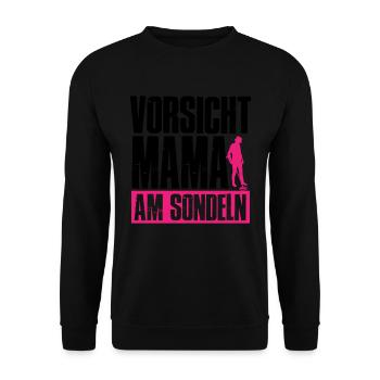 Attention Maman Au Sondeln Drôle de Mère Sondel - Sweat-shirt Unisexe - noir - Devant - Alina (178cm) & Michal (187cm)