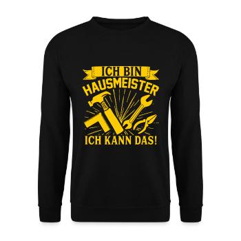Ich Bin Hausmeister Ich Kann Das Witziges - Unisex Pullover - Schwarz - Vorne - Alina (178cm) & Michal (187cm)