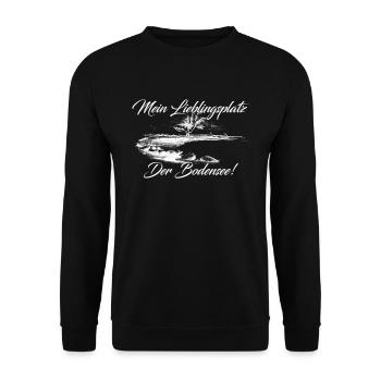 Bodensee Mein Lieblingsplatz - Unisex Pullover - Schwarz - Vorne - Alina (178cm) & Michal (187cm)