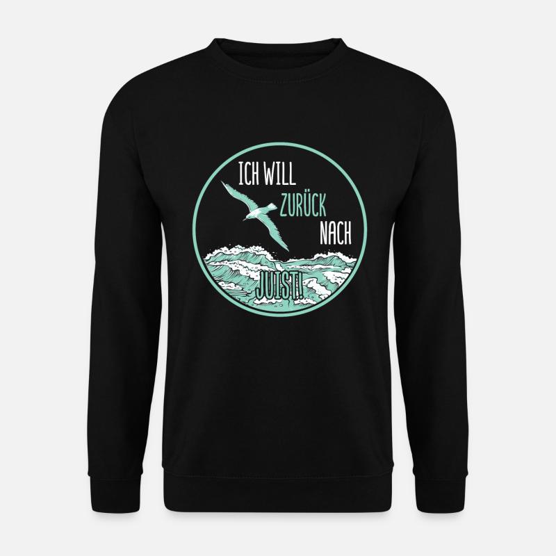 Ich will zurück nach Juist - Nordsee Möwe - Unisex Pullover - Schwarz