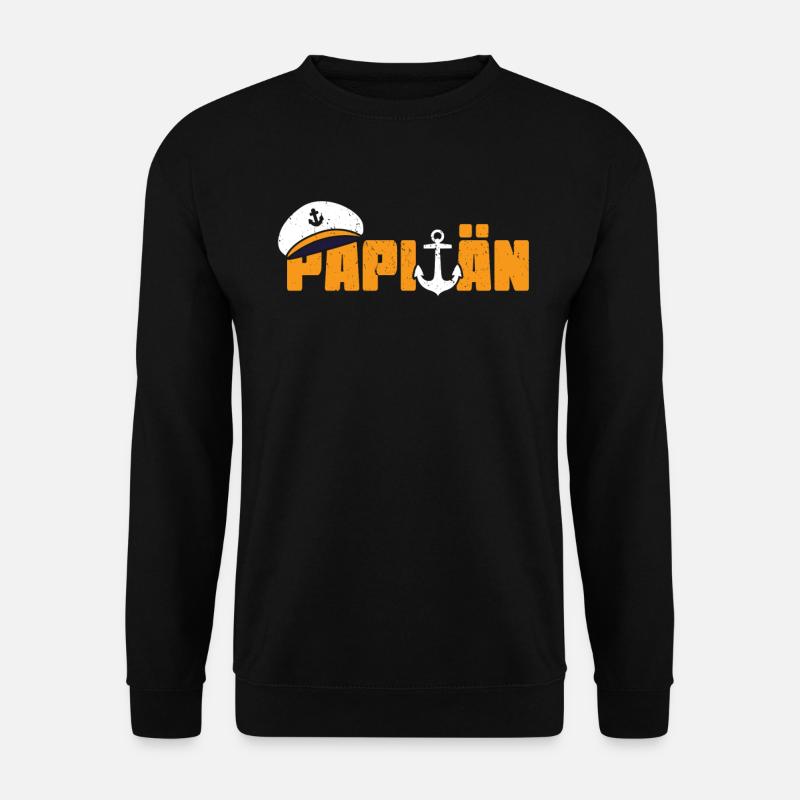 Papitän Papa Vater Vatertag Geschenk - Unisex Pullover - Schwarz