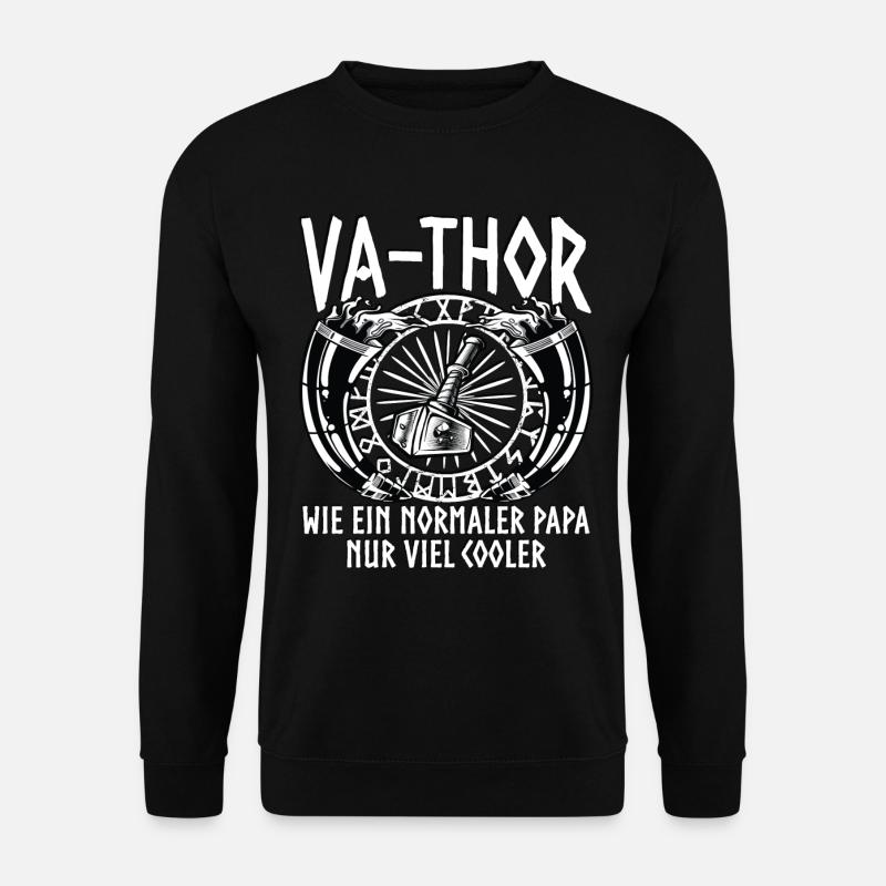 Papa Vater Vathor Vatertag Vatertagsgeschenk - Unisex Pullover - Schwarz