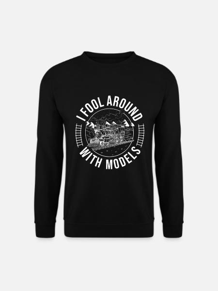 Funny Train Railway Locomotive Steam Model - Unisex Pullover - Schwarz