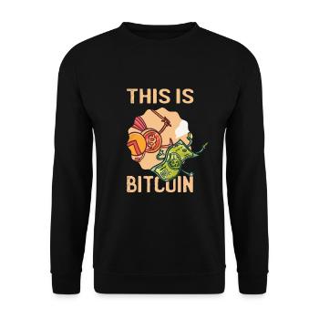 Bitcoin BTC Crypto HODL Trader Blockchain Digital - Sweat-shirt Unisexe - noir - Devant - Alina (178cm) & Michal (187cm)