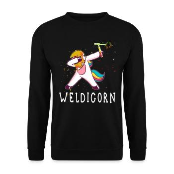 Funny Welding Unicorn Welder Weld Job American - Sweat-shirt Unisexe - noir - Devant - Alina (178cm) & Michal (187cm)