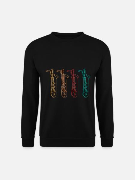 Funny Saxophone Player Men Women Music Jazz Brass - Unisex Pullover - Schwarz