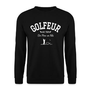 De père en fils golfeur au top - Sweat-shirt Unisexe - noir - Devant - Alina (178cm) & Michal (187cm)