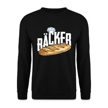 Bäcker Backen Bäckerei Handwerk - Unisex Pullover - Schwarz - Vorne - Alina (178cm) & Michal (187cm)