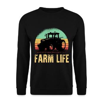 Tracteurs drôles camionneur ranch ranch trucker - Sweat-shirt Unisexe - noir - Devant - Alina (178cm) & Michal (187cm)