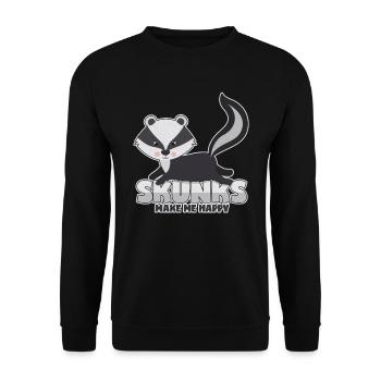 Skunk Favorite animal Stinkdachs Striped skunk - Unisex Sweatshirt - black - Front - Alina (178cm) & Michal (187cm)