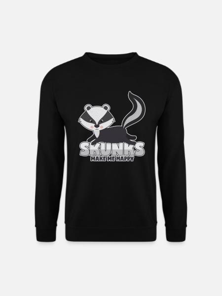 Stinktier Lieblingstier Stinkdachs Streifenskunk - Unisex Pullover - Schwarz