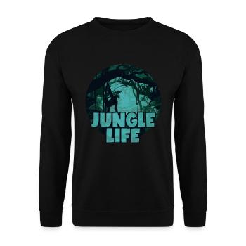 Jungle Life Jungle Rainforest Jungle Tropics - Unisex Sweatshirt - black - Front - Alina (178cm) & Michal (187cm)