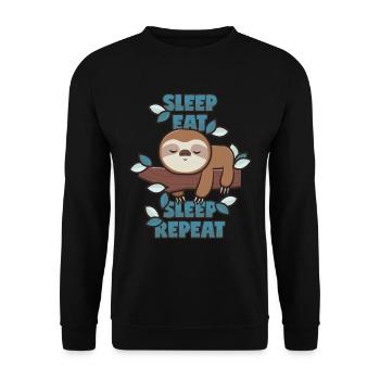 Sleep Eat Sleep Repeat - Unisex Sweatshirt - black - Front - Alina (178cm) & Michal (187cm)