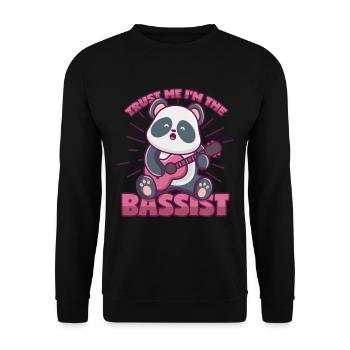 Panda bass saying for bass players and bass players - Unisex Sweatshirt - black - Front - Alina (178cm) & Michal (187cm)