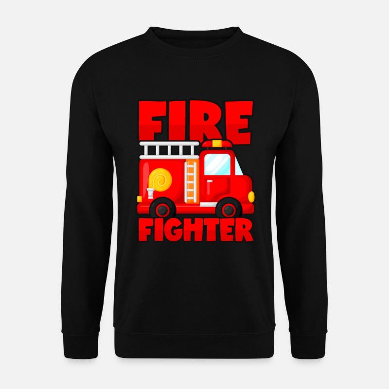 Fire Truck Firefighter Firefighter - Unisex Sweatshirt - black