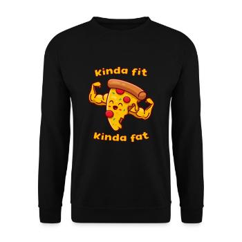 Kinda fit kinda fat - Unisex Pullover - Schwarz - Vorne - Alina (178cm) & Michal (187cm)
