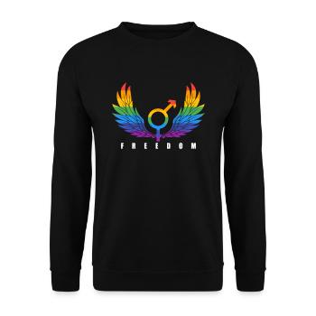 Gay Pride Month Liberté CSD - Sweat-shirt Unisexe - noir - Devant - Alina (178cm) & Michal (187cm)