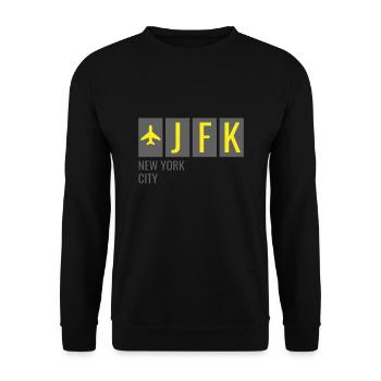 JFK New York City Airport Code - Unisex Sweatshirt - black - Front - Alina (178cm) & Michal (187cm)