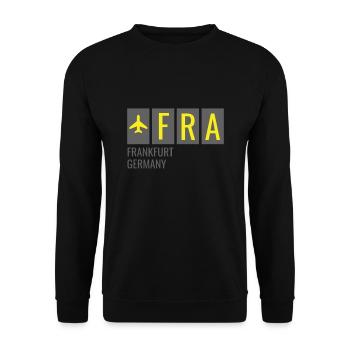 FRA Francfort Code allemand de l’aéroport - Sweat-shirt Unisexe - noir - Devant - Alina (178cm) & Michal (187cm)