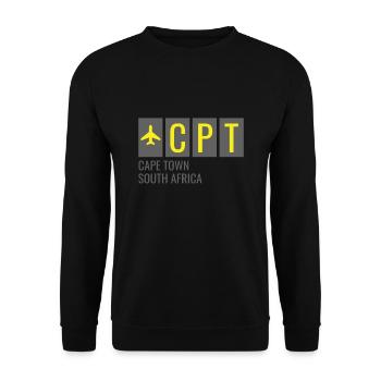 CPT Cape Town South Africa Airport Code - Unisex Sweatshirt - black - Front - Alina (178cm) & Michal (187cm)